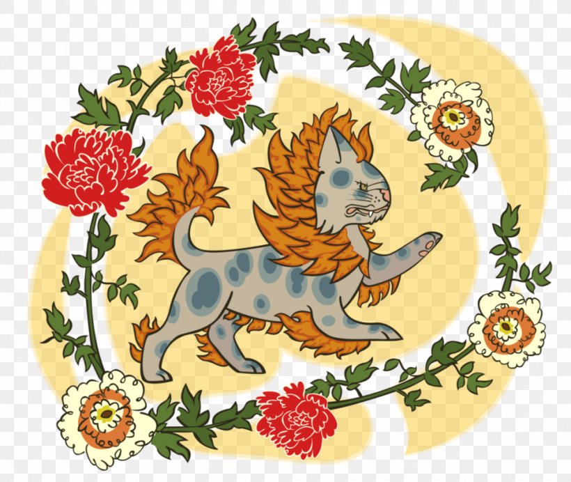 Floral Design Dog Character, PNG, 973x822px, Floral Design, Art, Canidae, Carnivoran, Cat Download Free