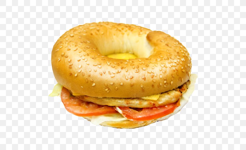 Cheeseburger Bagel Breakfast Sandwich Fast Food Donuts, PNG, 500x500px, Cheeseburger, American Food, Appetizing Store, Bagel, Baked Goods Download Free