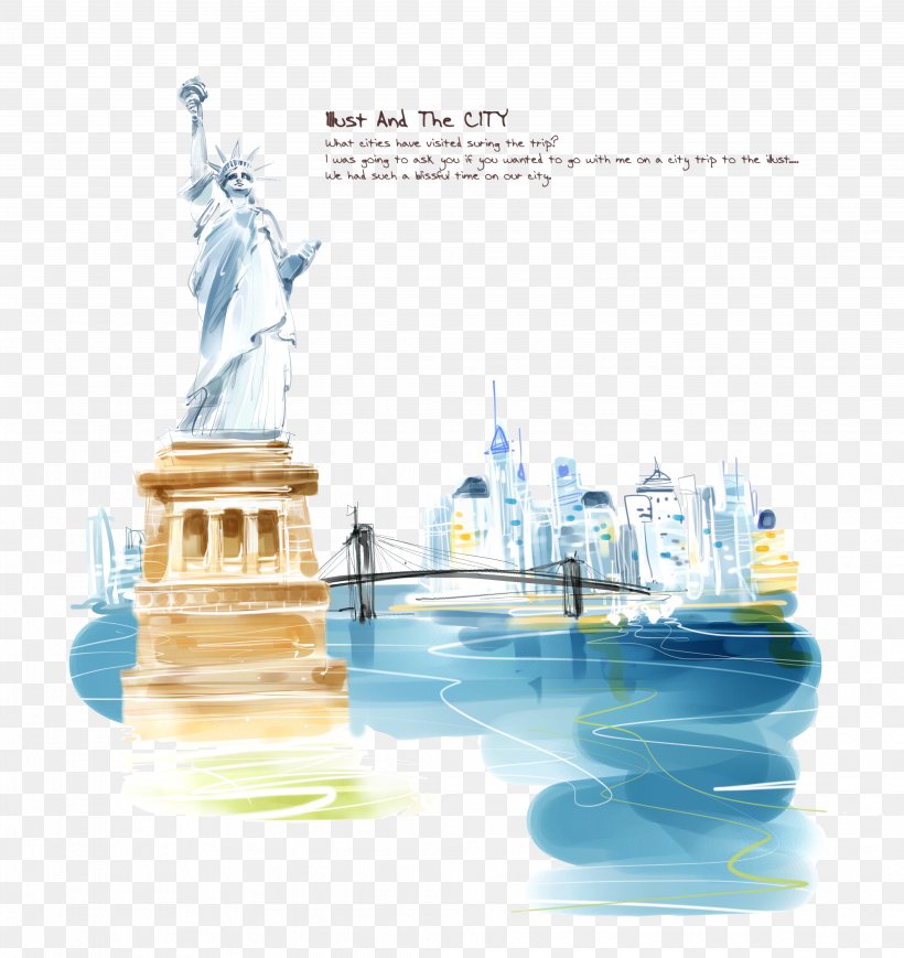 Statue Of Liberty Illustration, PNG, 4134x4386px, Statue Of Liberty, Blue, Drawing, Fukei, Gratis Download Free
