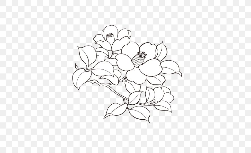 Drawing Color Flower, PNG, 500x500px, Drawing, Area, Art, Artwork, Black And White Download Free