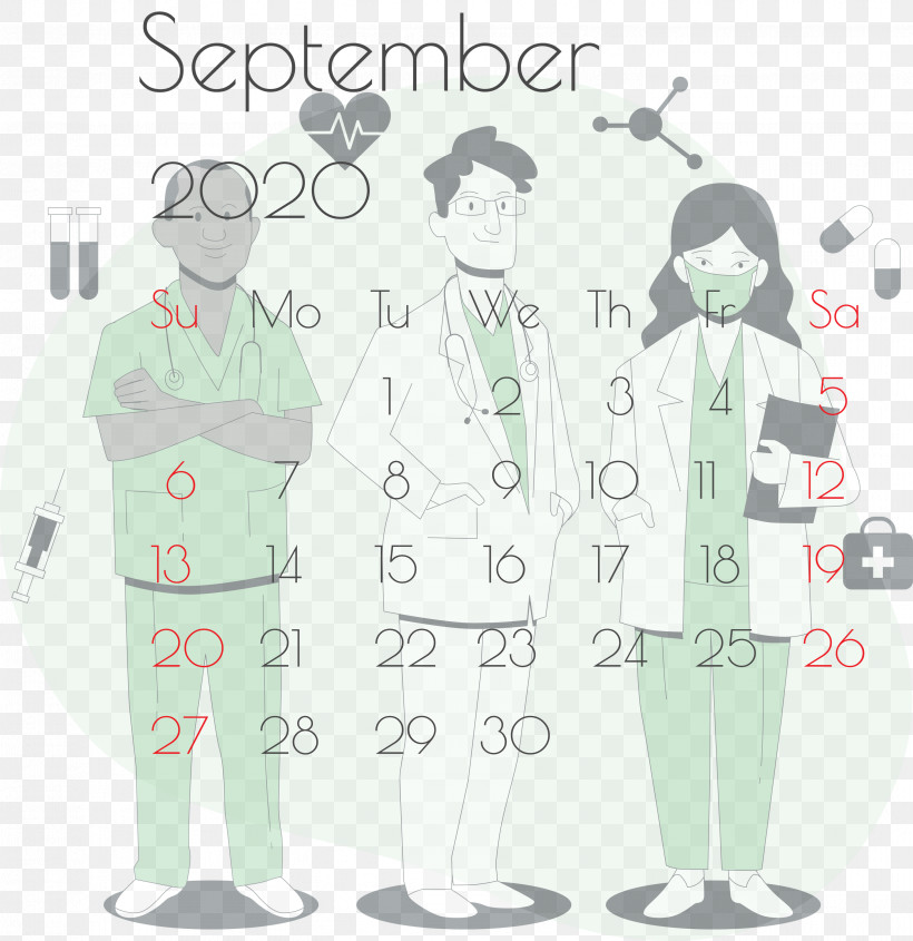 September 2020 Printable Calendar September 2020 Calendar Printable September 2020 Calendar, PNG, 2909x3000px, September 2020 Printable Calendar, Cartoon, Health, Health Care, Hospital Download Free