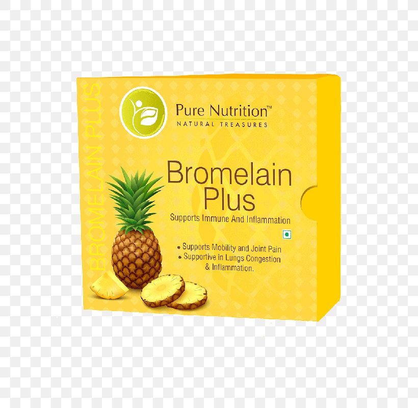 Pineapple Dietary Supplement Pure Nutrition Bromelain Plus Food, PNG, 600x800px, Pineapple, Ananas, Brand, Bromelain, Bromeliaceae Download Free