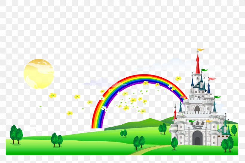 Rainbow, PNG, 850x569px, Rainbow, Animation, Area, Blue, Cartoon Download Free