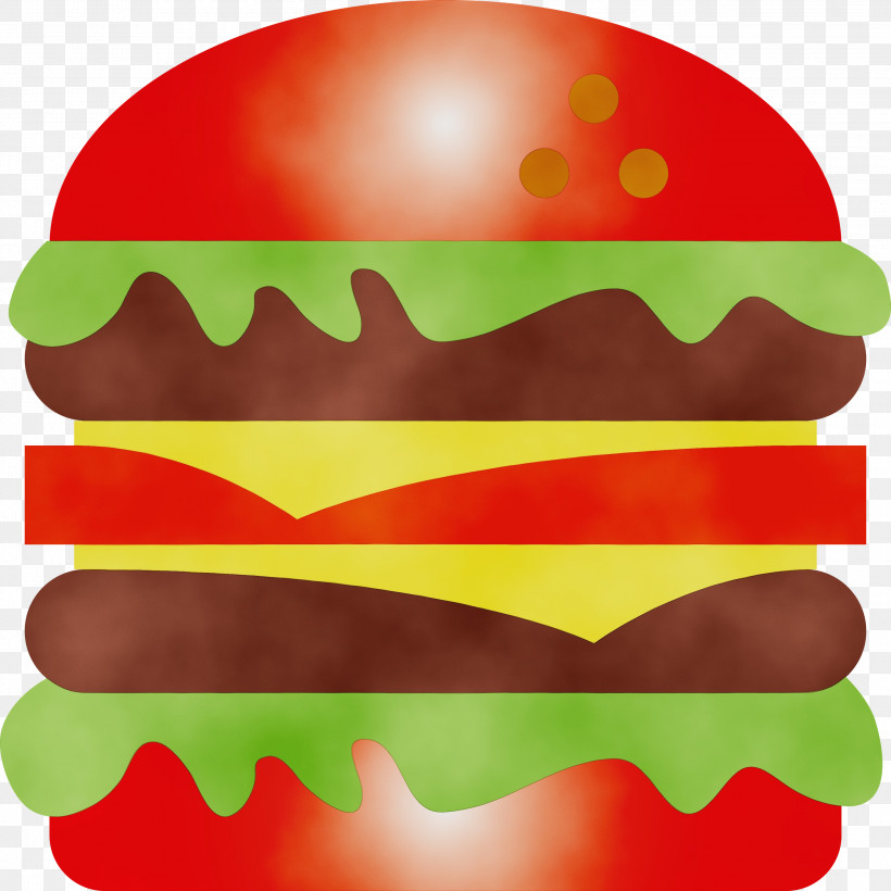 Hamburger, PNG, 3000x3000px, Hamburger, Cheeseburger, Fast Food, Food, Paint Download Free