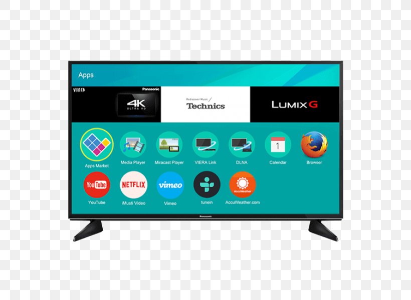 Panasonic 4K Resolution LED-backlit LCD Smart TV Ultra-high-definition Television, PNG, 600x600px, 3d Television, 4k Resolution, Panasonic, Advertising, Computer Monitor Download Free