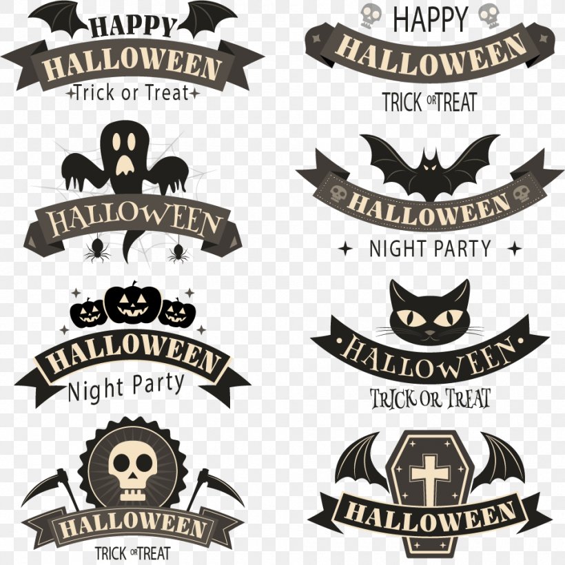 Halloween Vector Graphics Image Design Illustration, PNG, 960x960px, Halloween, Automotive Decal, Badge, Costume, Costume Accessory Download Free