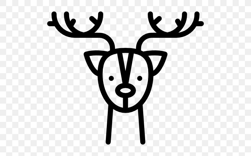 Reindeer Clip Art, PNG, 512x512px, Reindeer, Antler, Black And White, Christmas Day, Deer Download Free
