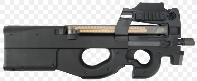 FN P90 FN Herstal FN PS90 Firearm Submachine Gun, PNG, 970x400px, Watercolor, Cartoon, Flower, Frame, Heart Download Free