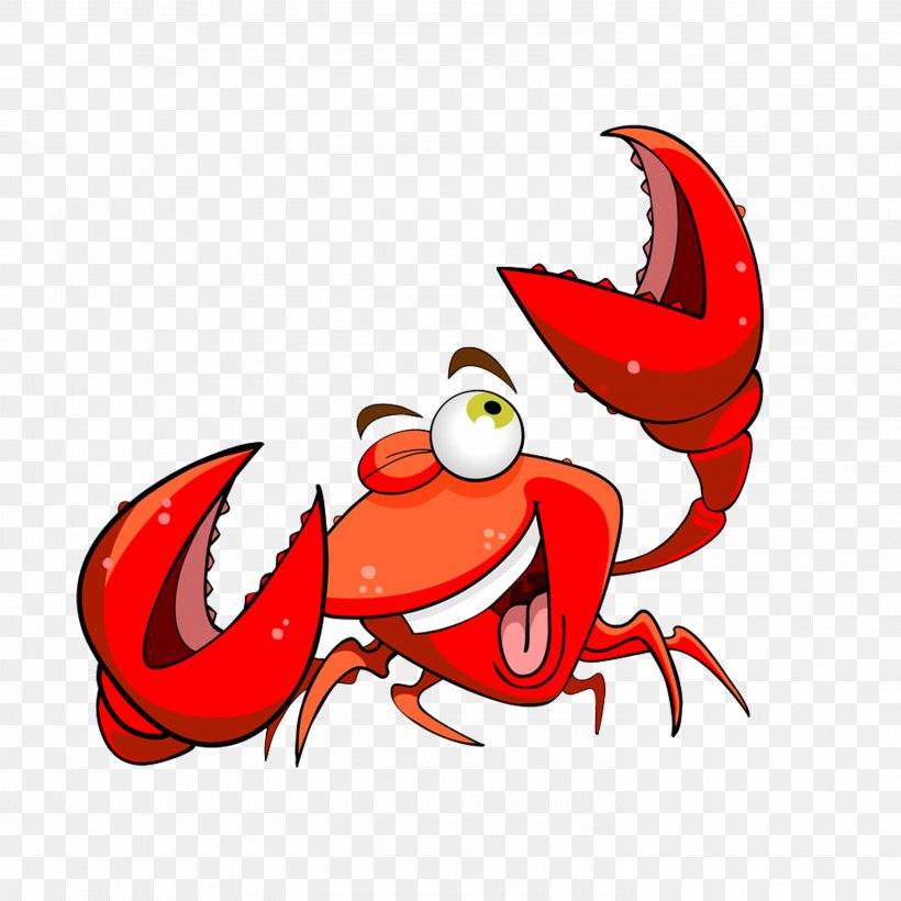 Crab Lobster Cartoon Clip Art, PNG, 2953x2953px, Watercolor, Cartoon, Flower, Frame, Heart Download Free