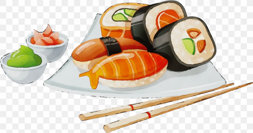 Sushi, PNG, 1065x560px, Watercolor, Breakfast, California Roll, Chopsticks, Comfort Food Download Free