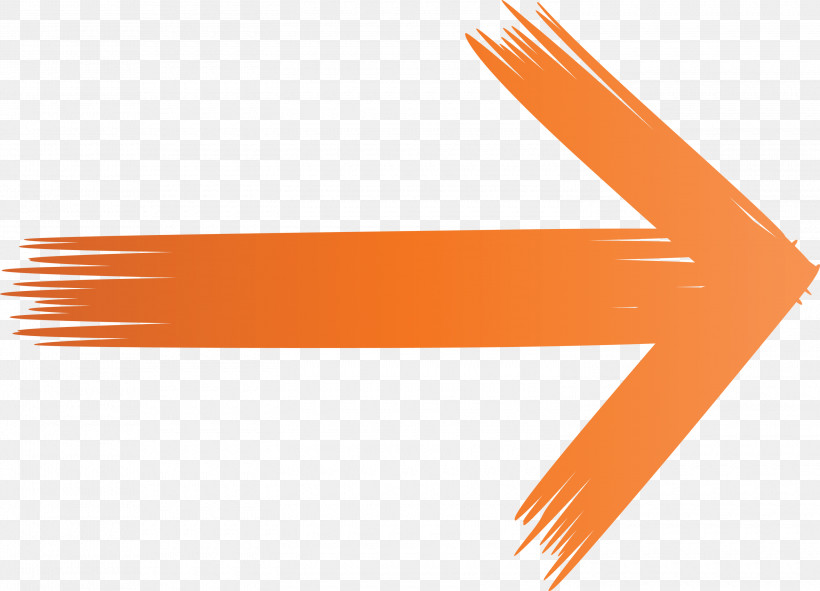Brush Arrow, PNG, 3000x2165px, Brush Arrow, Arrow, Line, Logo, Orange Download Free