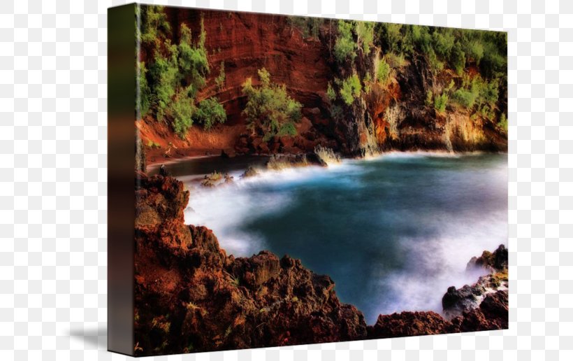 Red Sand Beach Waterfall Water Resources Gallery Wrap State Park, PNG, 650x516px, Waterfall, Art, Body Of Water, Canvas, Gallery Wrap Download Free