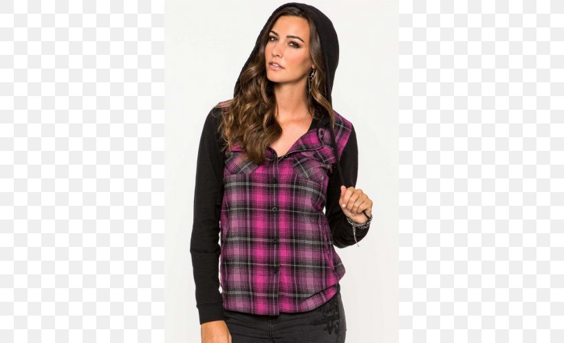 Tartan Sleeve Shoulder Blouse, PNG, 500x500px, Tartan, Blouse, Clothing, Magenta, Neck Download Free