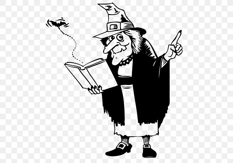 Book Witchcraft Reading Clip Art, PNG, 511x574px, Book, Art, Artwork, Black And White, Bookmark Download Free