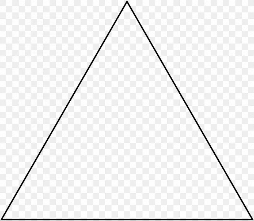 Equilateral Triangle Shape Equiangular Polygon, PNG, 885x768px, Triangle, Acute And Obtuse Triangles, Area, Black And White, Drawing Download Free