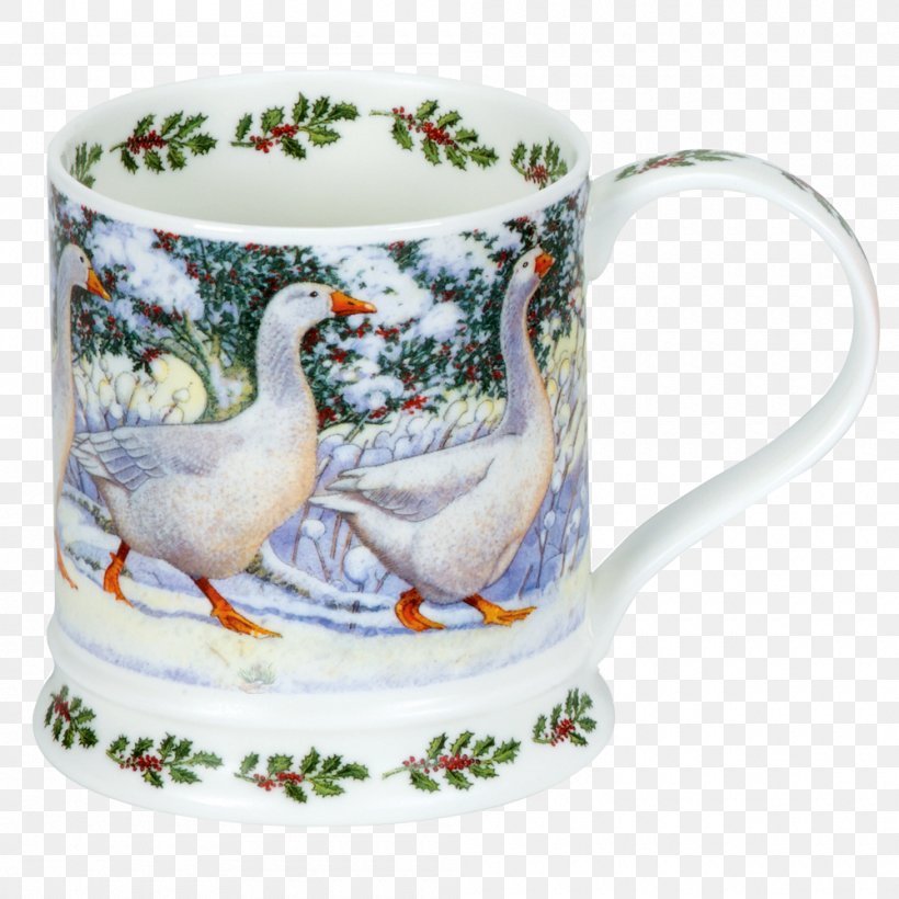 Mug Goose Dunoon Tableware Bird, PNG, 1000x1000px, Mug, American Robin, Bird, Bone China, Christmas Download Free