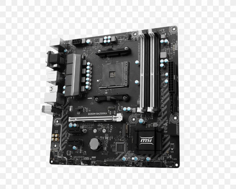 Socket AM4 MSI B350M BAZOOKA Motherboard MicroATX, PNG, 1024x819px, Socket Am4, Atx, Chipset, Computer Component, Computer Cooling Download Free