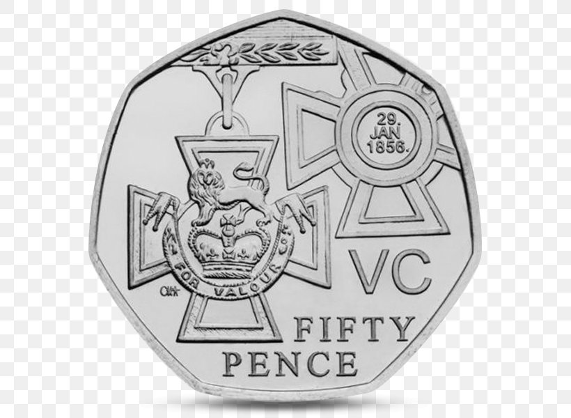 Royal Mint Fifty Pence Coins Of The Pound Sterling Victoria Cross, PNG, 600x600px, Royal Mint, Badge, Brand, Coin, Coins Of The Pound Sterling Download Free