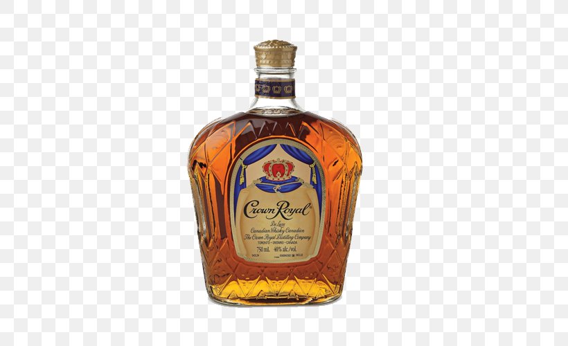 Crown Royal Canadian Whisky Blended Whiskey Distilled Beverage, PNG, 500x500px, Crown Royal, Alcoholic Beverage, Blended Whiskey, Bottle, Bourbon Whiskey Download Free