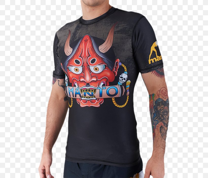 Long-sleeved T-shirt Rash Guard Hannya, PNG, 700x700px, Tshirt, Brazilian Jiujitsu, Fear, Grappling, Hannya Download Free