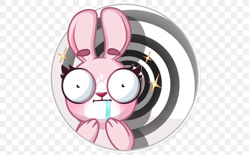 Sticker Art Telegram Rabbit Messaging Apps, PNG, 512x512px, Sticker, Birthday, Ear, Easter Bunny, Eye Download Free