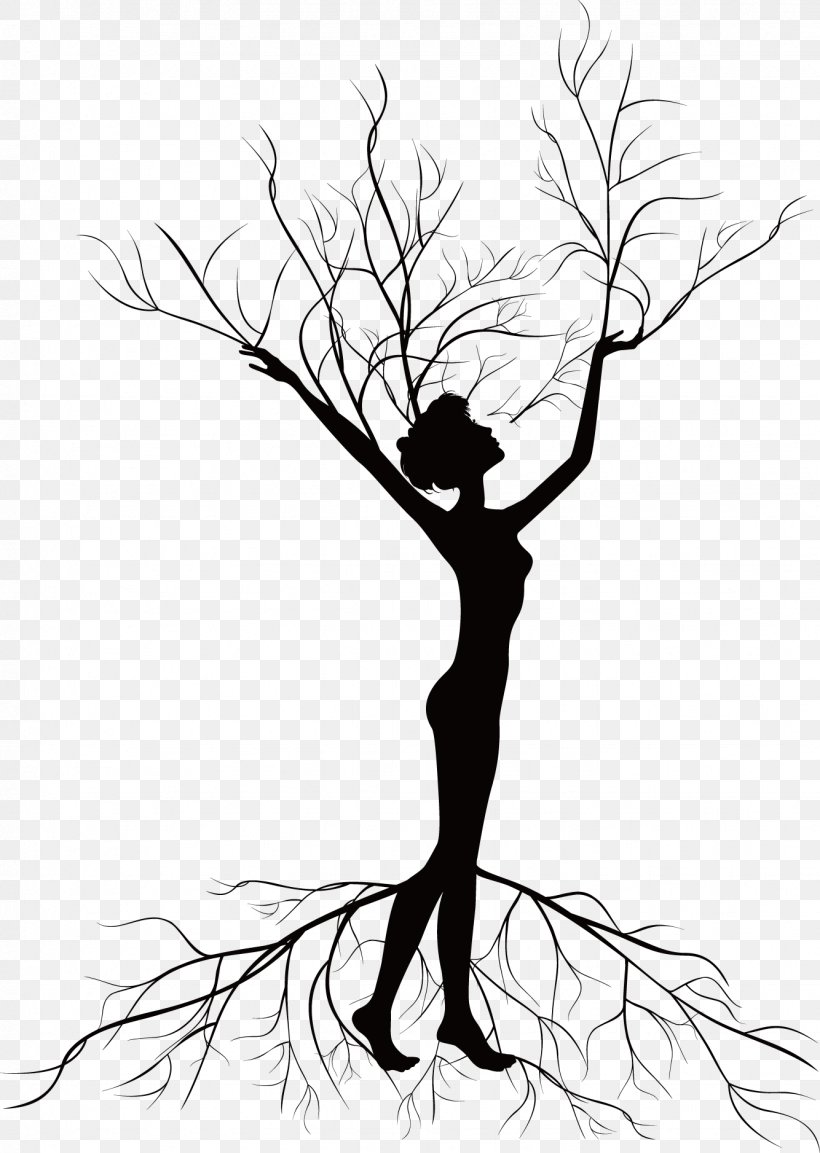 Tree Euclidean Vector Illustrator Illustration, PNG, 1334x1877px, Tree, Art, Artwork, Black And White, Branch Download Free