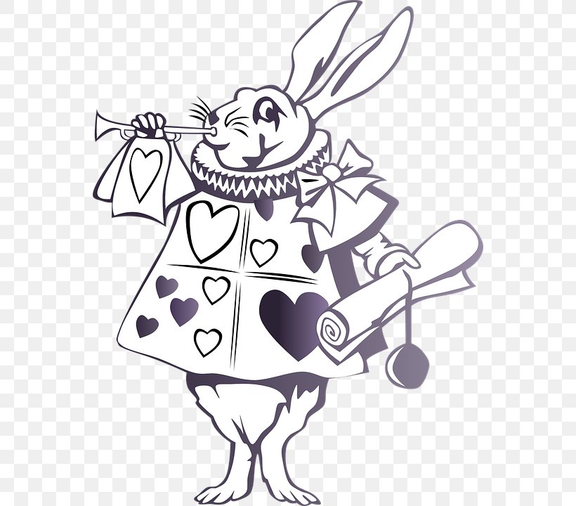 White Rabbit Alice's Adventures In Wonderland The Mad Hatter Drawing Clip Art, PNG, 556x720px, Watercolor, Cartoon, Flower, Frame, Heart Download Free