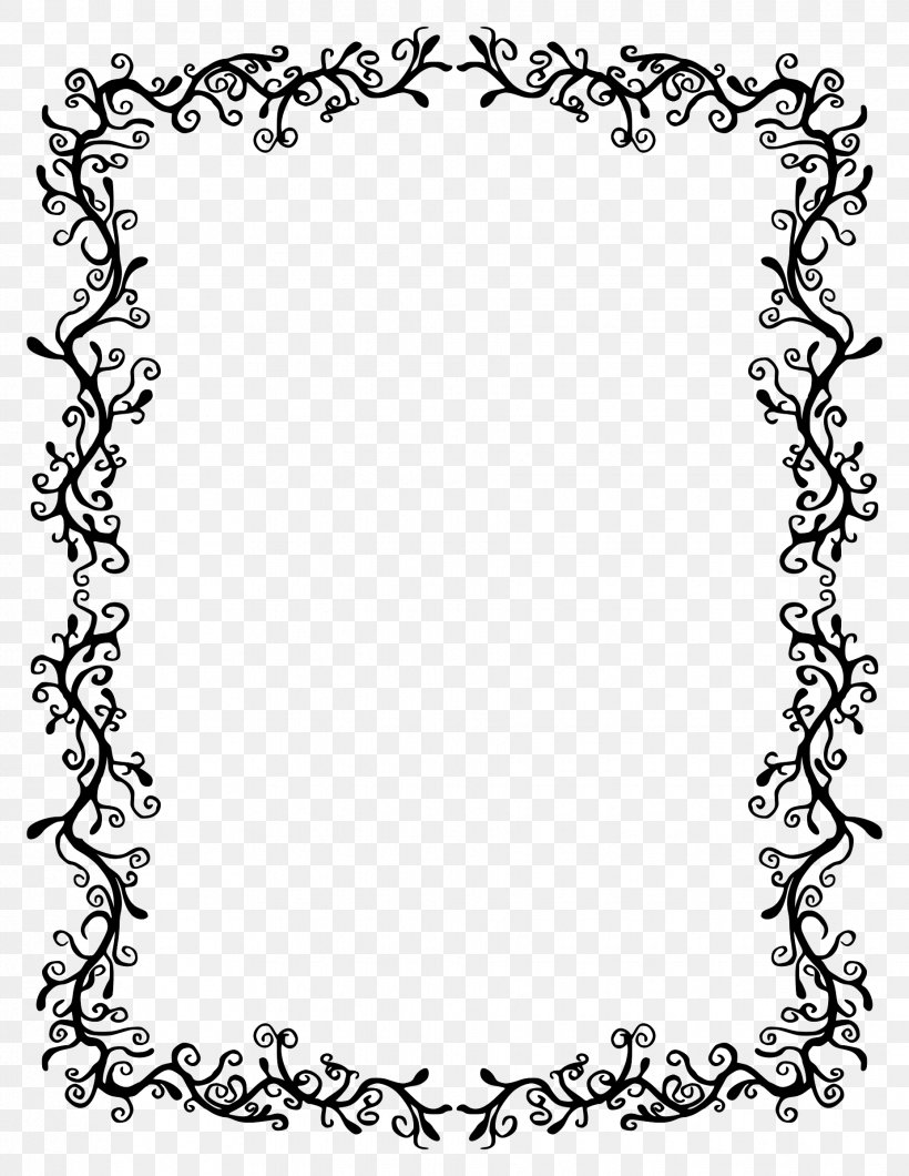 Borders And Frames Clip Art, PNG, 1855x2400px, Borders And Frames, Area, Black And White, Body Jewelry, Border Download Free