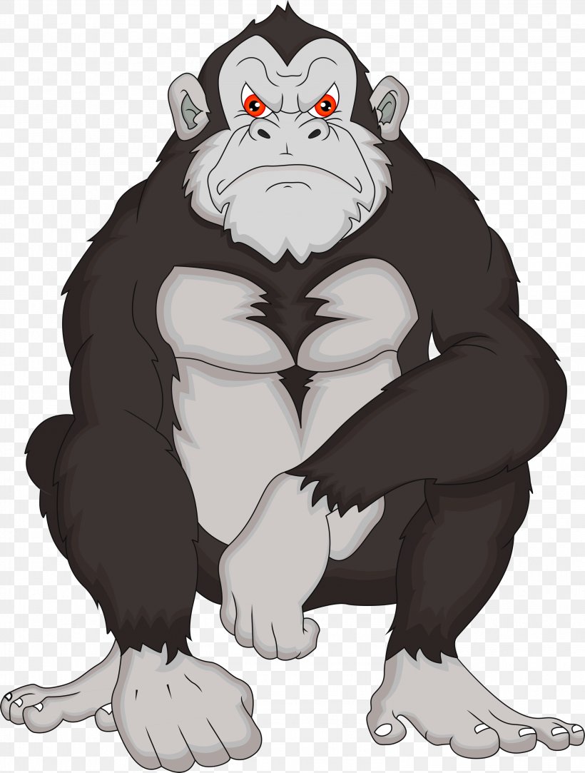 Gorilla Primate Royalty-free, PNG, 2988x3948px, Gorilla, Bear, Carnivoran, Cartoon, Chimpanzee Download Free