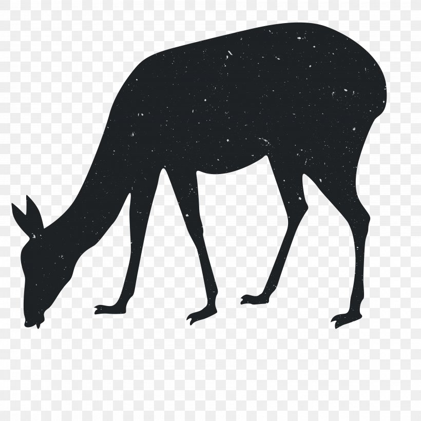 Reindeer Silhouette Computer File, PNG, 3600x3600px, Reindeer, Animal, Antler, Black And White, Cattle Like Mammal Download Free
