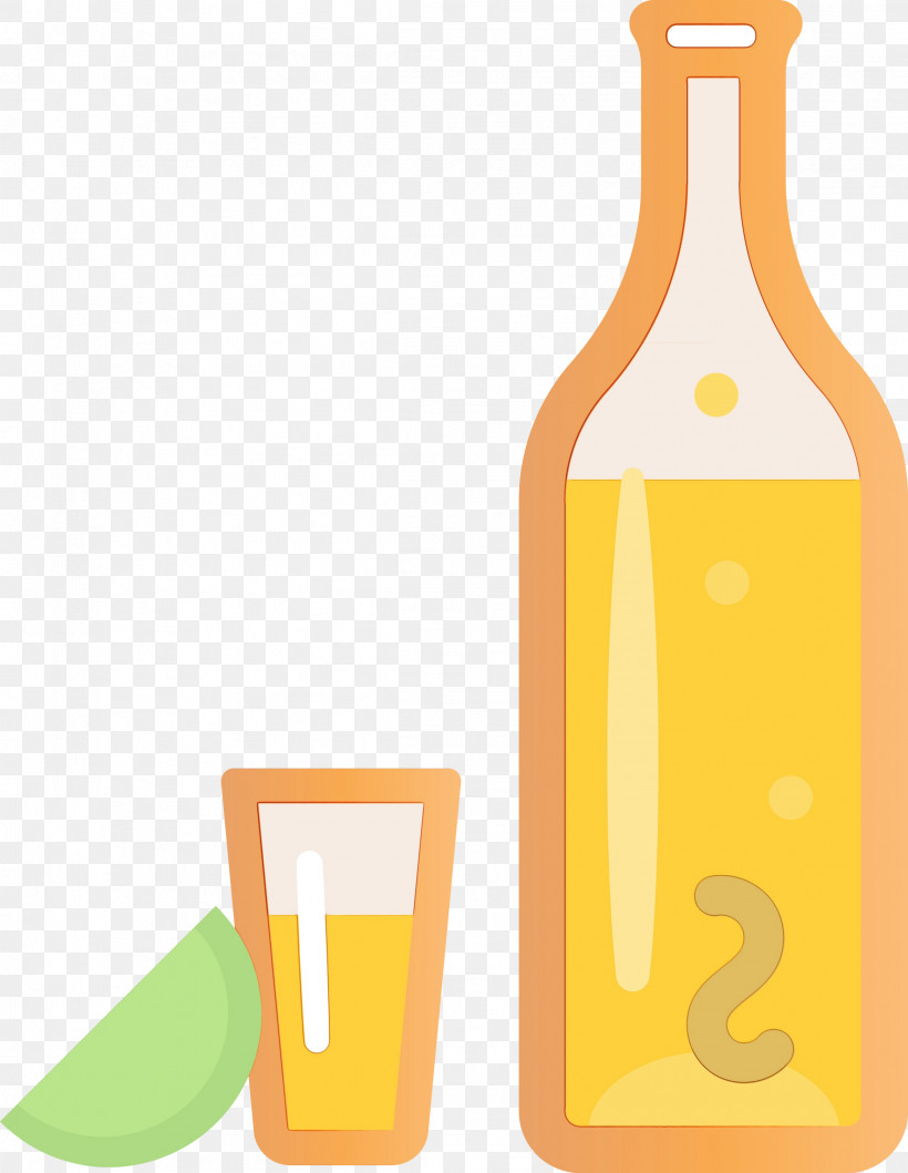 Glass Bottle Yellow Glass Font Bottle, PNG, 2322x3000px, Watercolor, Bottle, Glass, Glass Bottle, Paint Download Free