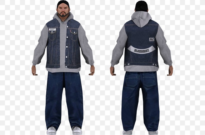 Jeans Hoodie Grand Theft Auto: San Andreas Denim Overall, PNG, 567x538px, Jeans, Character, Denim, Grand Theft Auto, Grand Theft Auto San Andreas Download Free