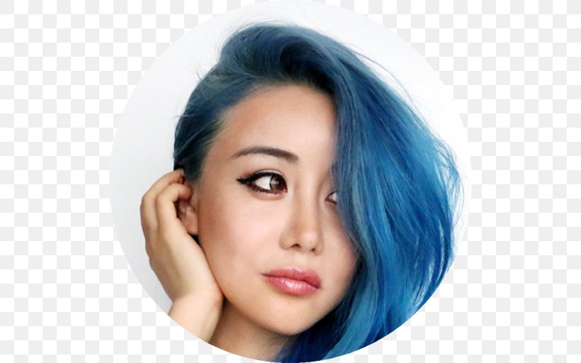 Wengie Hair Coloring Blue Hair Hairstyle, PNG, 512x512px, Wengie, Beauty, Black Hair, Blue, Blue Hair Download Free