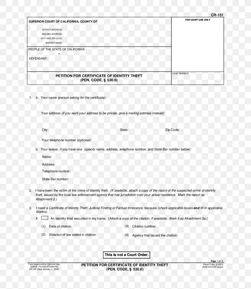 Identity Theft Fraud Court Petition, PNG, 728x943px, Identity Theft, Affidavit, Area, Black And White, California Download Free