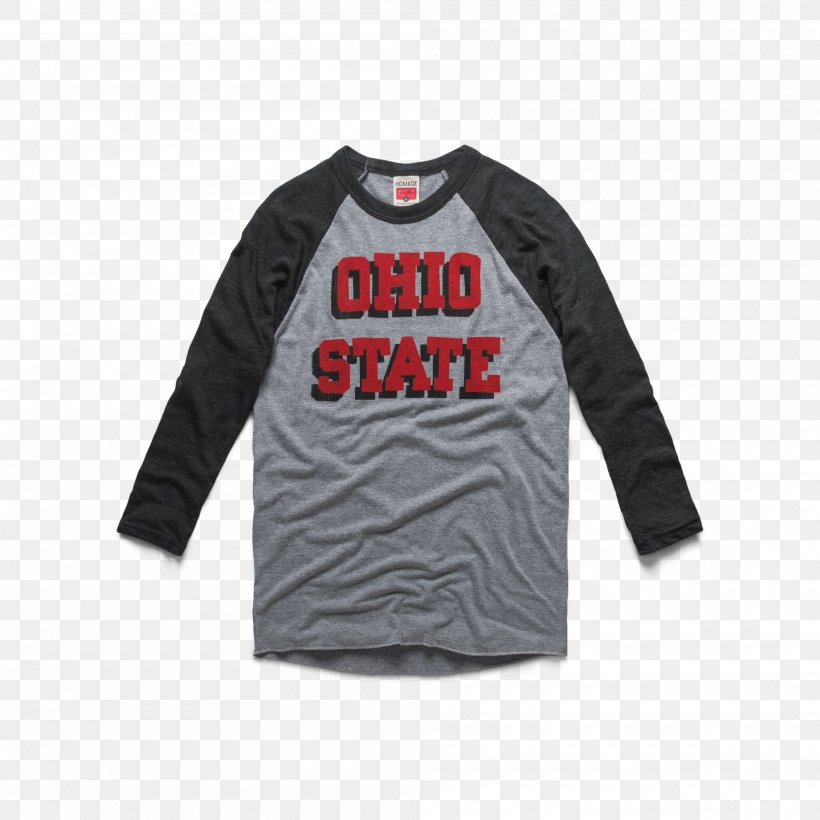 Long-sleeved T-shirt Ohio State University Long-sleeved T-shirt Raglan Sleeve, PNG, 2000x2000px, Tshirt, Black, Brand, Clothing, Jersey Download Free