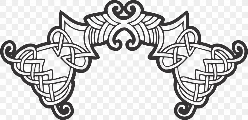 Ornament Celtic Knot Celts Drawing, PNG, 1883x912px, Ornament, Auto Part, Black, Black And White, Celtic Knot Download Free