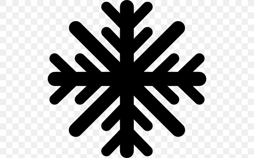 Snowflake Crystal Cold, PNG, 512x512px, Snowflake, Black And White, Cold, Crystal, Ice Download Free