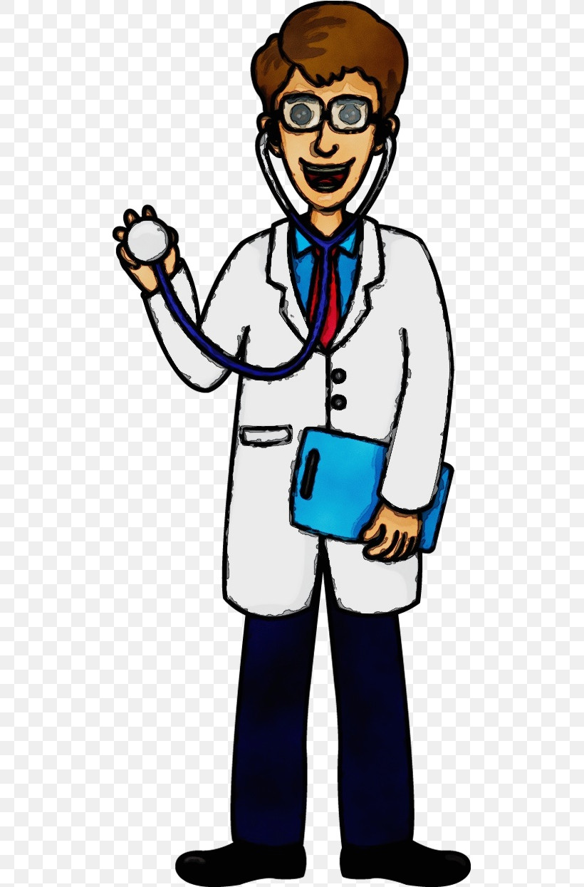 Cartoon Physician, PNG, 504x1245px, Watercolor, Cartoon, Paint, Physician, Wet Ink Download Free