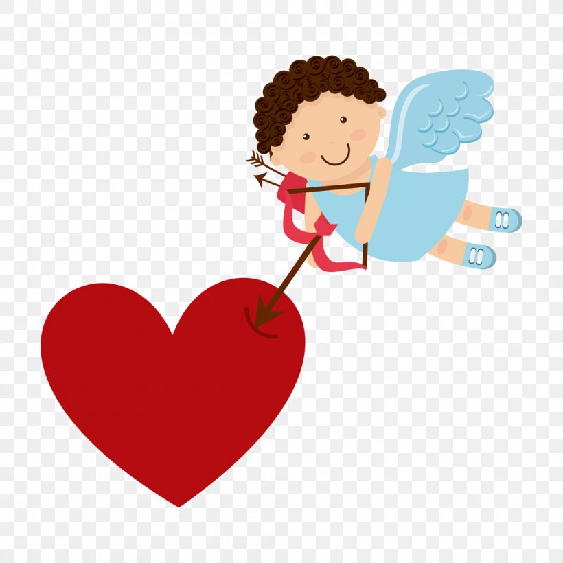 Cupid Cartoon Illustration, PNG, 1000x1000px, Watercolor, Cartoon, Flower, Frame, Heart Download Free