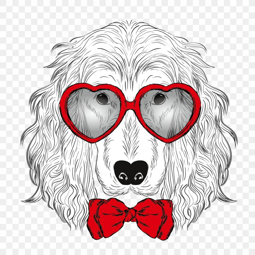 Dog Visual Arts Snout Black And White Cartoon, PNG, 2083x2083px, Watercolor, Cartoon, Flower, Frame, Heart Download Free