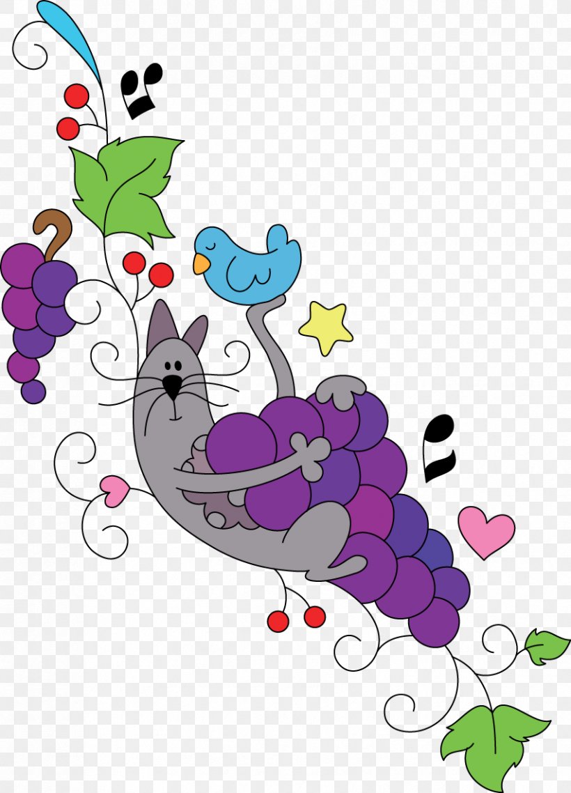 Grape Floral Design Clip Art, PNG, 852x1183px, Grape, Art, Artwork, Branch, Butterfly Download Free