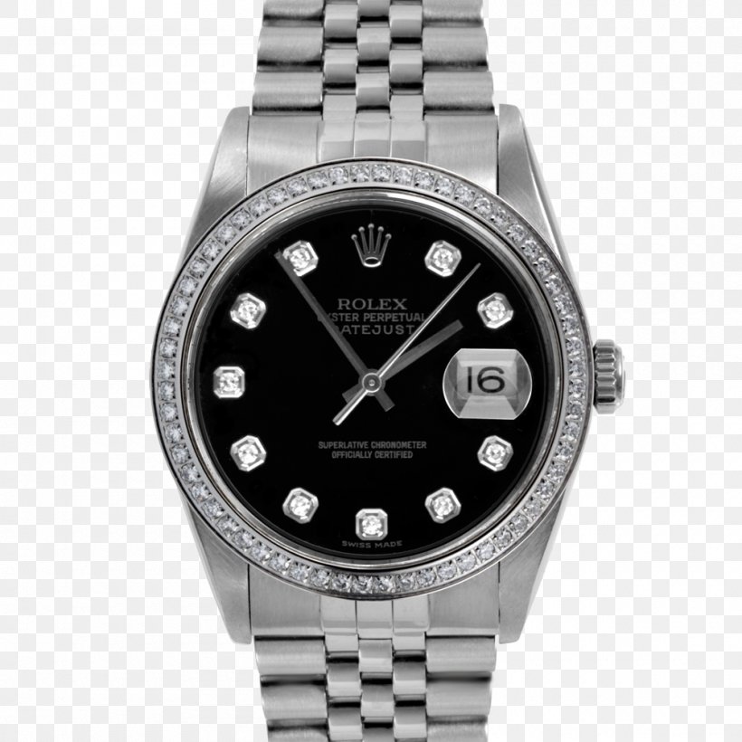 Rolex Datejust Watch Rolex Oyster Diamond, PNG, 1000x1000px, Rolex Datejust, Bracelet, Brand, Chronometer Watch, Cosc Download Free