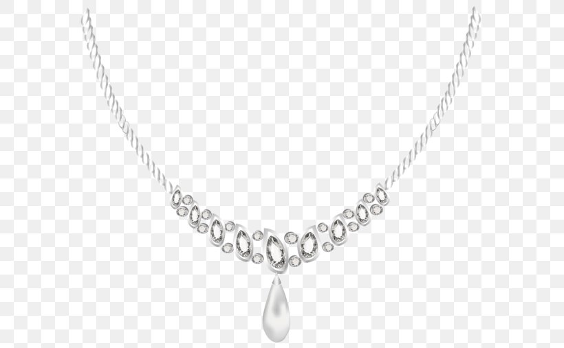 Necklace Diamond Jewellery Ring Clip Art, PNG, 600x507px, Necklace, Black And White, Body Jewelry, Brilliant, Chain Download Free