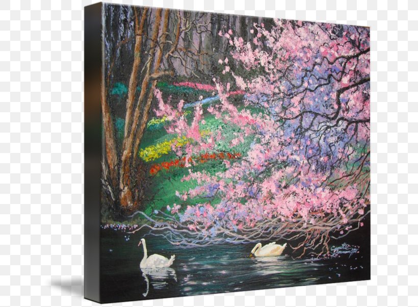 Cherry Blossom Painting Acrylic Paint, PNG, 650x602px, Cherry Blossom, Acrylic Paint, Acrylic Resin, Art, Artwork Download Free