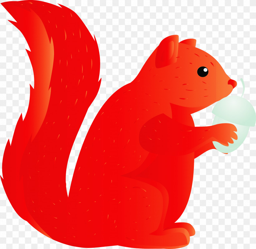 Squirrel Animal Figure Red Cartoon Tail, PNG, 3000x2918px, Watercolor Squirrel, Animal Figure, Cartoon, Eurasian Red Squirrel, Red Download Free