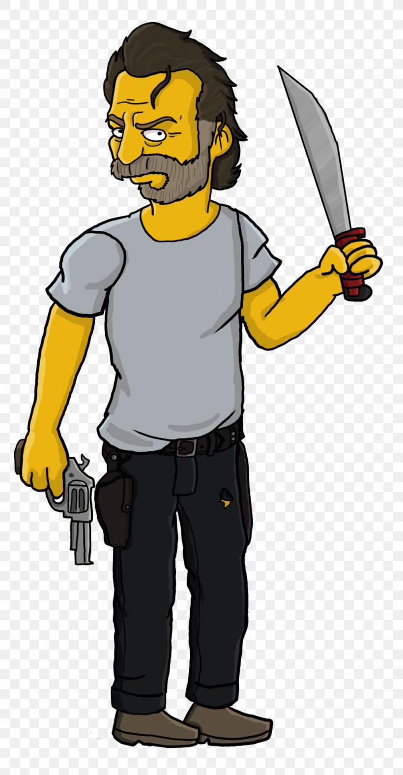 Rick Grimes Homer Simpson Carl Grimes Homer's Enemy Drawing, PNG, 1024x1968px, Rick Grimes, Andrew Lincoln, Art, Carl Grimes, Cartoon Download Free