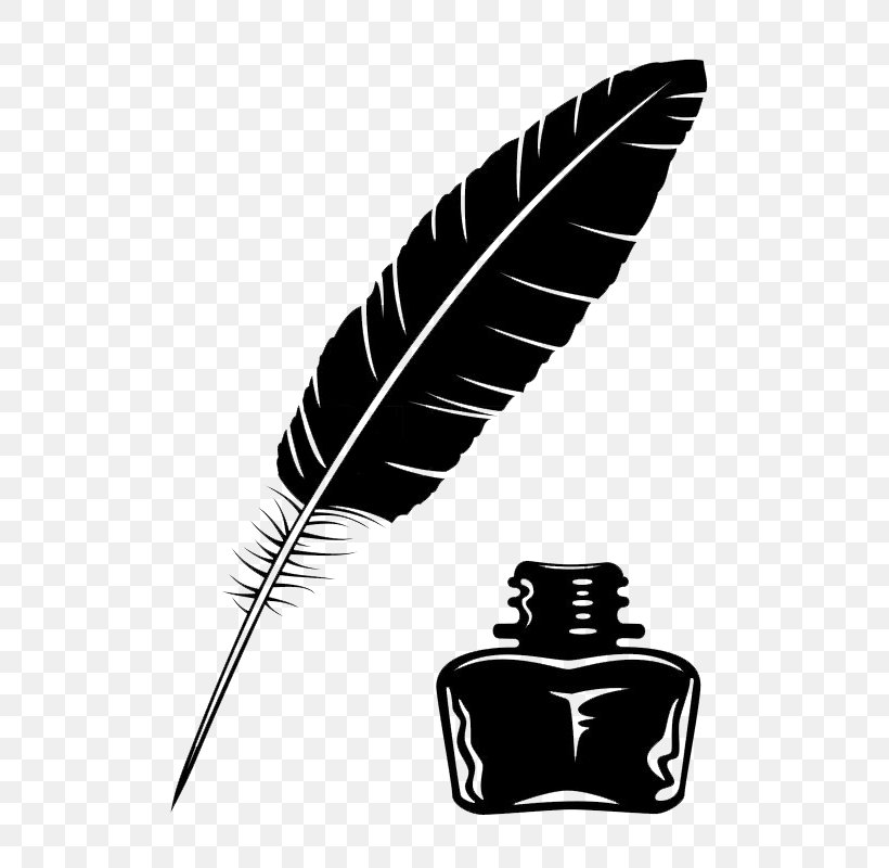 Quill Inkwell Drawing Clip Art, PNG, 800x800px, Quill, Black And White, Bottle, Drawing, Feather Download Free
