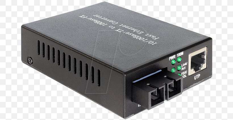 Fiber Media Converter 100BASE-FX Optical Fiber 100BASE-TX Twisted Pair, PNG, 684x424px, Fiber Media Converter, Cable, Electronic Component, Electronic Device, Electronics Download Free