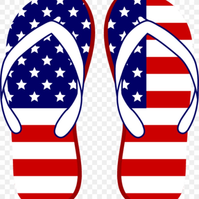 Clip Art Flip-flops Flag Of The United States Vector Graphics T-shirt, PNG, 1024x1024px, Flipflops, Area, Blue, Flag, Flag Of The United States Download Free