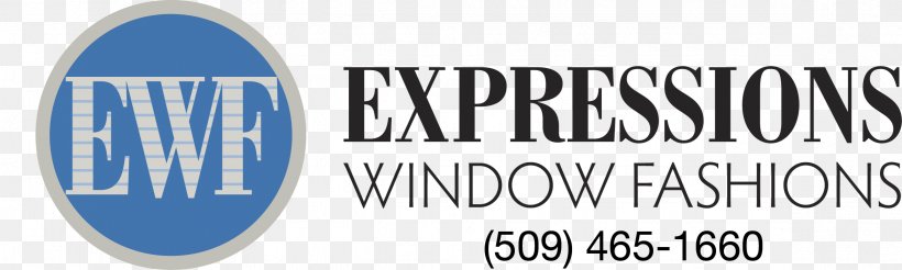 Spokane Expressions Window Fashions Logo Brand Window Blinds & Shades, PNG, 2343x703px, Spokane, Blue, Brand, Budget Blinds, Drapery Download Free